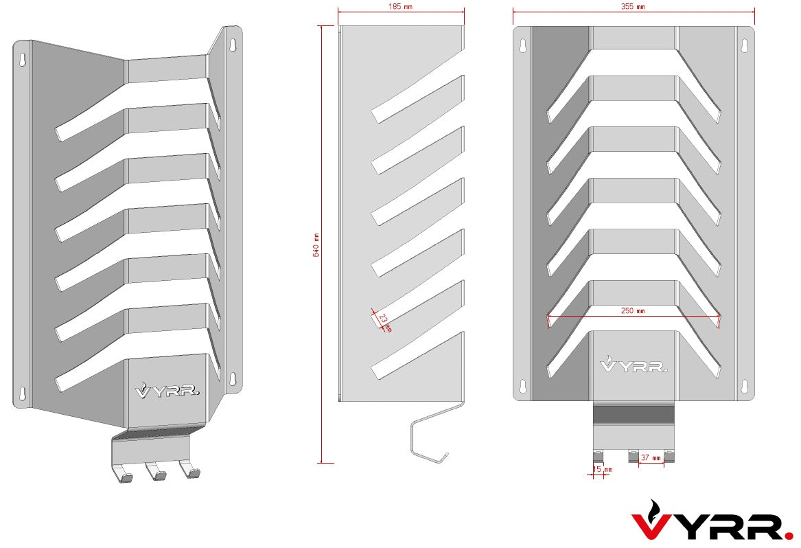VYRR - RVS Accessoirehouder 6 vaks (Large Kamado)
